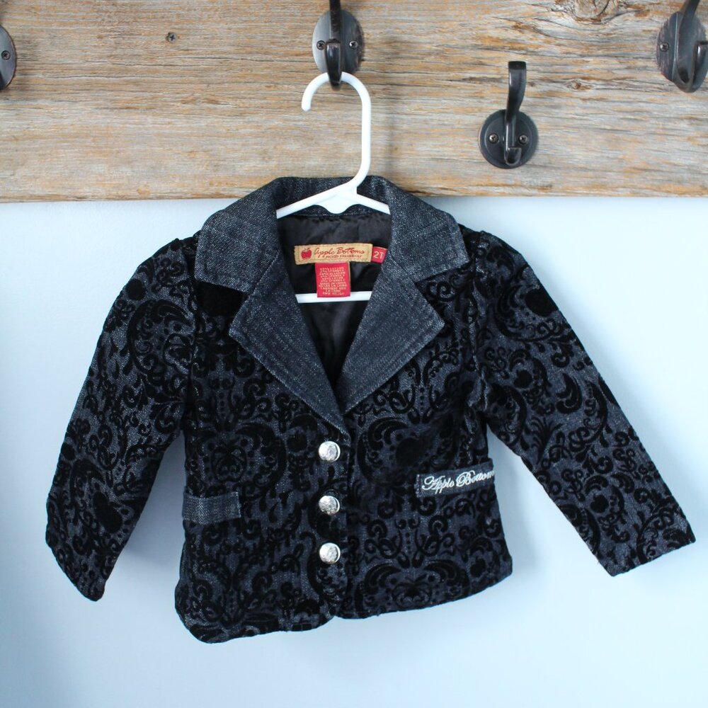 Apple Bottom Jeans Jacket Size 2T Flocked Design
